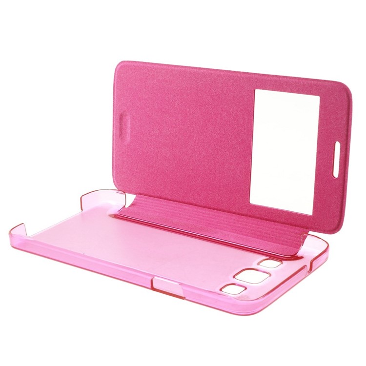 For Samsung Galaxy A3 SM-A300F View Window Folio Leather Shell - Rose-8