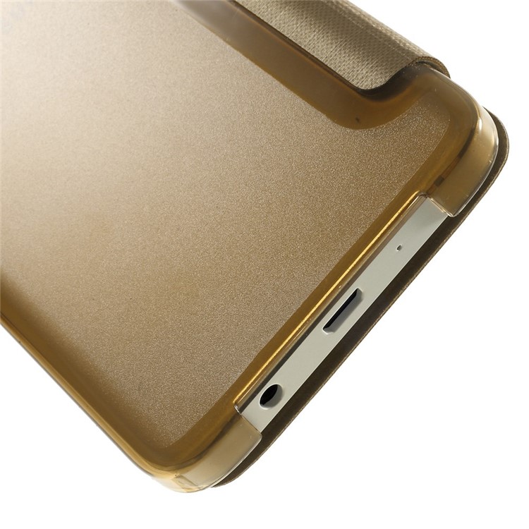 For Samsung Galaxy A3 SM-A300F View Window Folio Leather Case - Gold-7