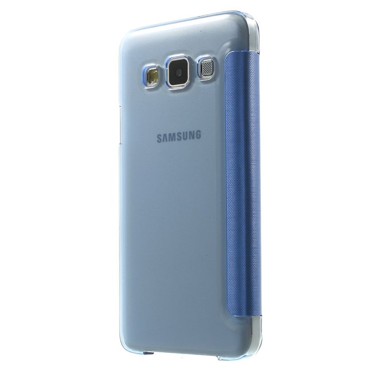 For Samsung Galaxy A3 SM-A300F View Window Leather Shell - Blue-2
