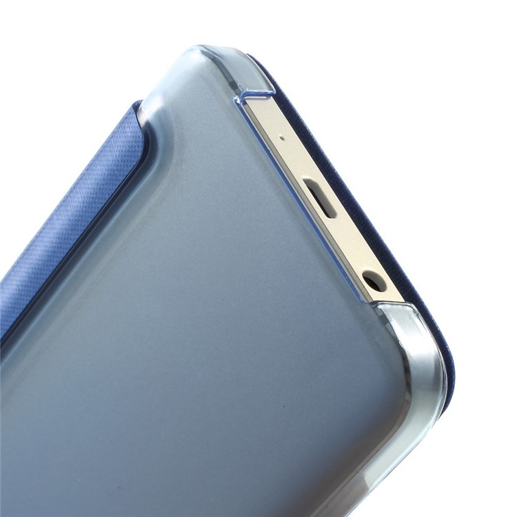 For Samsung Galaxy A3 SM-A300F View Window Leather Shell - Blue-7