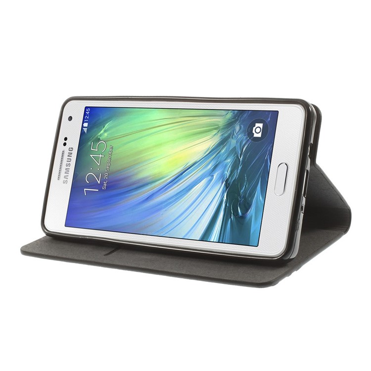 Contrast Color Leather Card Holder Case for Samsung Galaxy A5 SM-A500F - Black-4