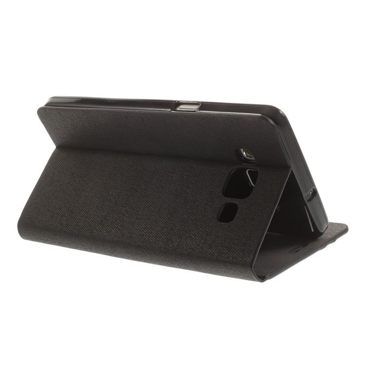 Contrast Color Leather Card Holder Case for Samsung Galaxy A5 SM-A500F - Black-5