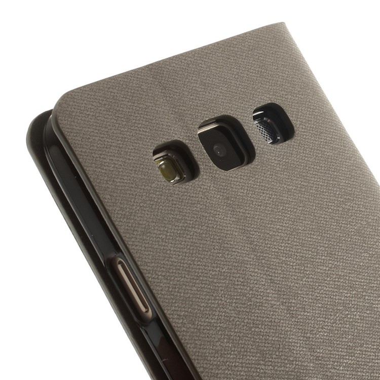 Contrast Color Leather Card Holder Cover for Samsung Galaxy A3 A300F w/ Stand - Grey-10