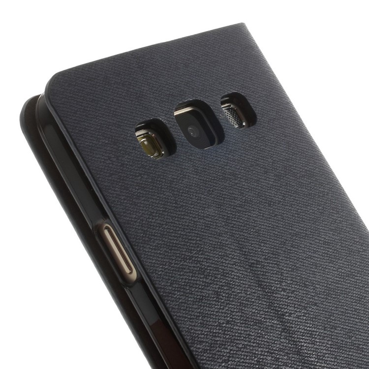 Contrast Color Leather Stand Case for Samsung Galaxy A3 A300F w/ Card Slot - Blue-10