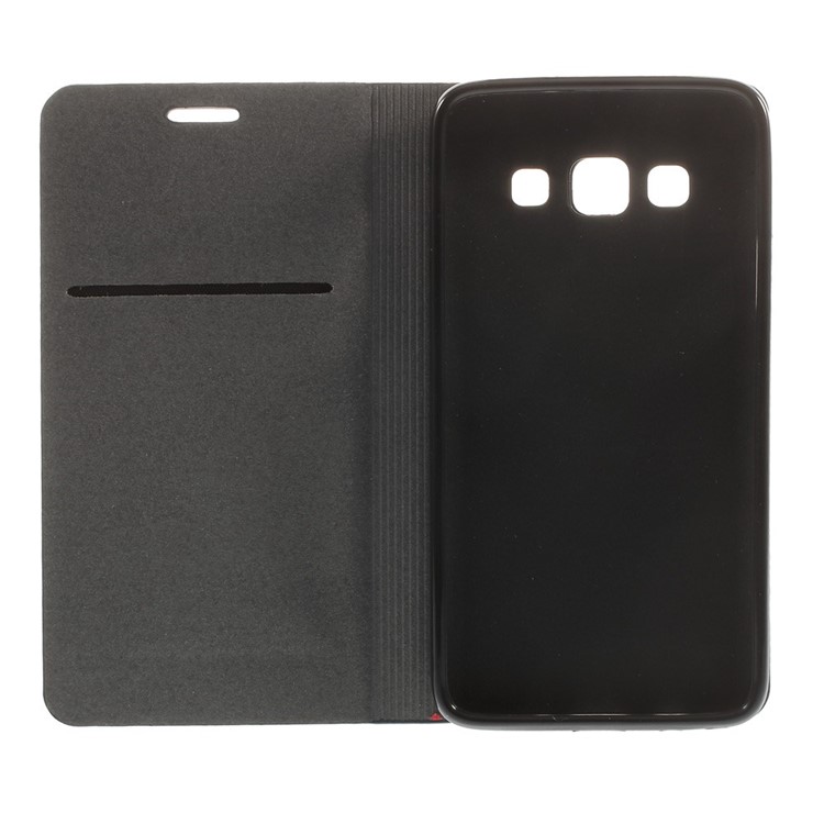 Contrast Color Leather Stand Case for Samsung Galaxy A3 A300F w/ Card Slot - Blue-7