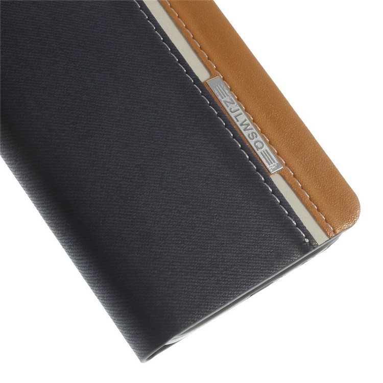 Contrast Color Leather Stand Case for Samsung Galaxy A3 A300F w/ Card Slot - Blue-9