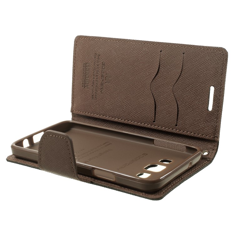 Mercury GOOSPERY Fancy Diary Wallet Leather Cover for Samsung Galaxy A3 SM-A300F - Brown / Black-10