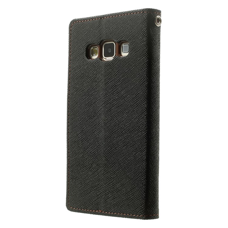 Mercury GOOSPERY Fancy Diary Wallet Leather Cover for Samsung Galaxy A3 SM-A300F - Brown / Black-2