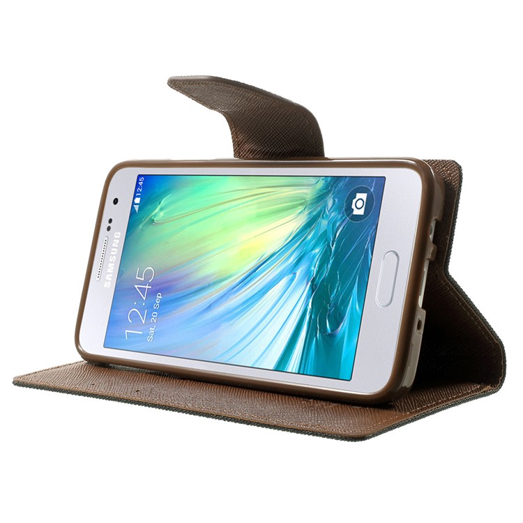 Mercury GOOSPERY Fancy Diary Wallet Leather Cover for Samsung Galaxy A3 SM-A300F - Brown / Black-3