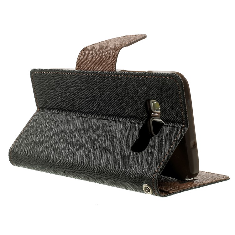 Mercury GOOSPERY Fancy Diary Wallet Leather Cover for Samsung Galaxy A3 SM-A300F - Brown / Black-4