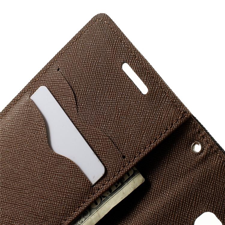 Mercury GOOSPERY Fancy Diary Wallet Leather Cover for Samsung Galaxy A3 SM-A300F - Brown / Black-6