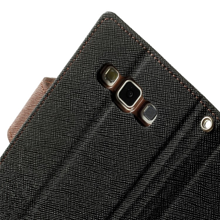 Mercury GOOSPERY Fancy Diary Wallet Leather Cover for Samsung Galaxy A3 SM-A300F - Brown / Black-7
