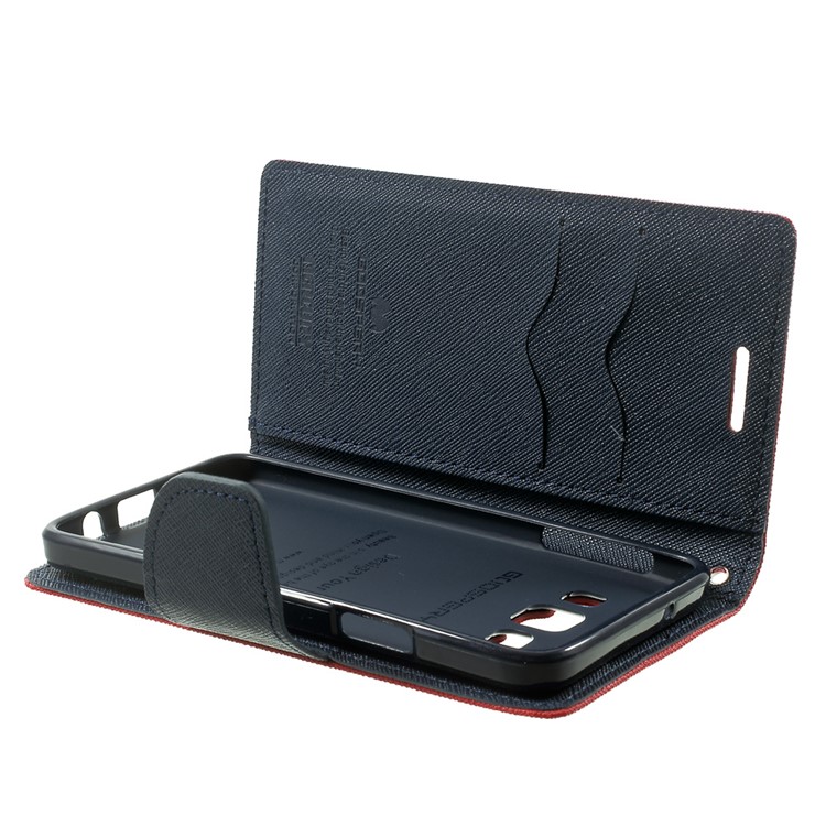 Mercury GOOSPERY Fancy Diary Stand Wallet Leather Shell for Samsung Galaxy A3 SM-A300F - Red-10