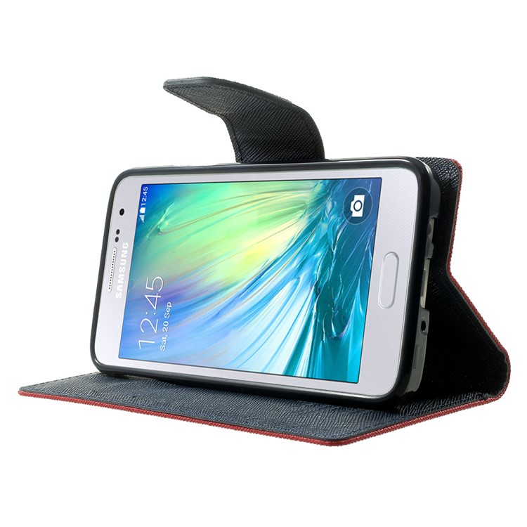 Mercury GOOSPERY Fancy Diary Stand Wallet Leather Shell for Samsung Galaxy A3 SM-A300F - Red-3
