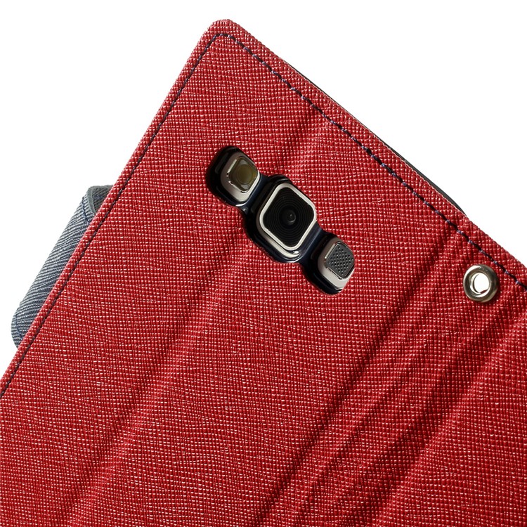 Mercury GOOSPERY Fancy Diary Stand Wallet Leather Shell for Samsung Galaxy A3 SM-A300F - Red-7