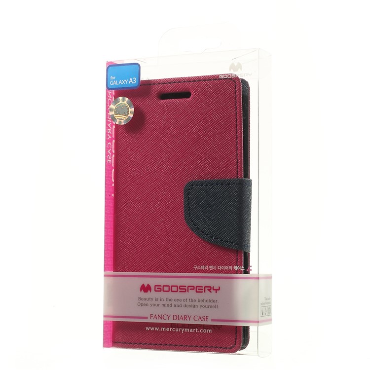 Mercury GOOSPERY for Samsung Galaxy A3 SM-A300F Fancy Diary Stand Leather Wallet Case - Rose-11