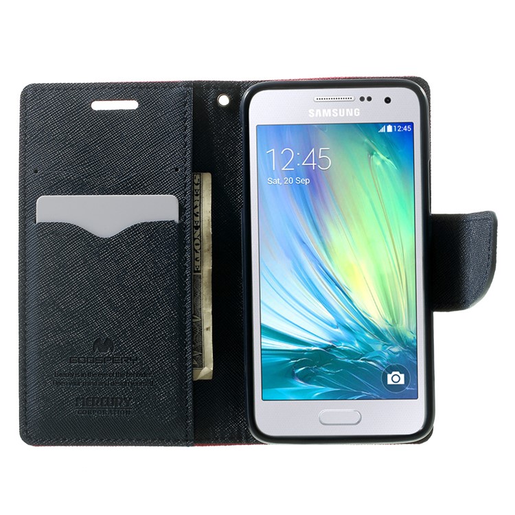 Mercury GOOSPERY for Samsung Galaxy A3 SM-A300F Fancy Diary Stand Leather Wallet Case - Rose-5