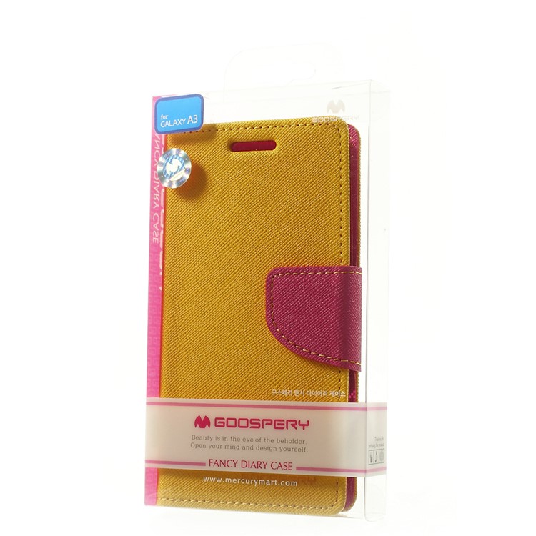 Mercury GOOSPERY Fancy Diary Leather Protective Case for Samsung Galaxy A3 SM-A300F - Orange-11