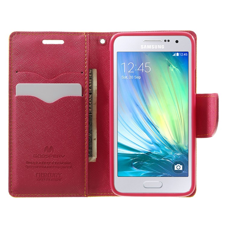 Mercury GOOSPERY Fancy Diary Leather Protective Case for Samsung Galaxy A3 SM-A300F - Orange-5