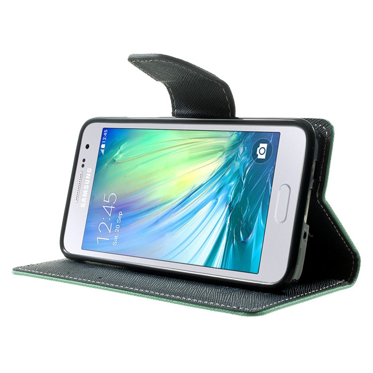 Mercury GOOSPERY for Samsung Galaxy A3 SM-A300F Fancy Diary Wallet Leather Skin Case - Cyan-3