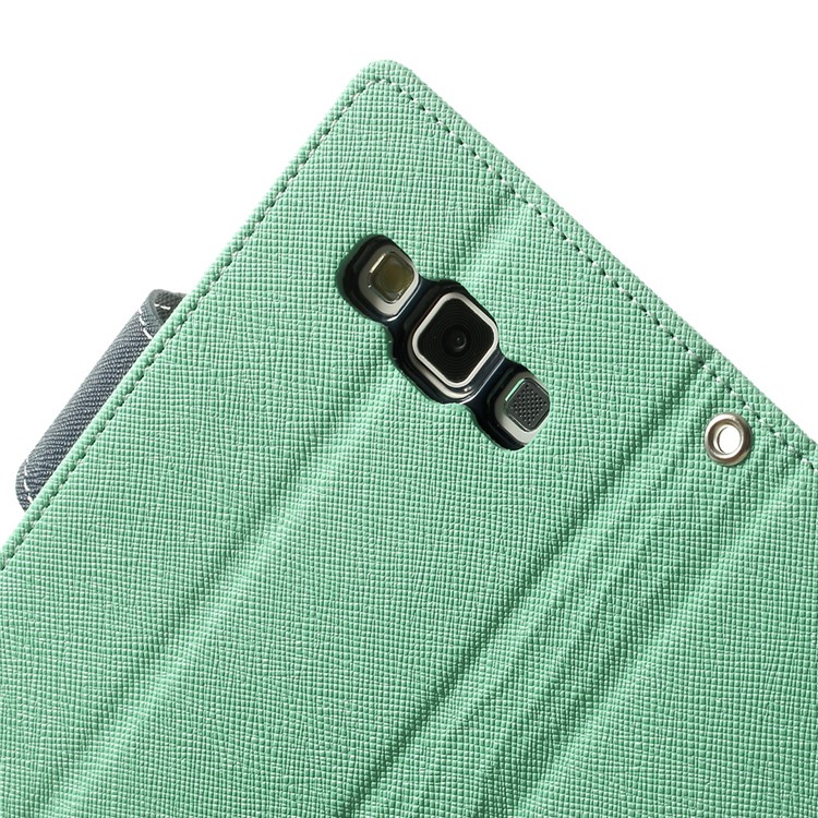 Mercury GOOSPERY for Samsung Galaxy A3 SM-A300F Fancy Diary Wallet Leather Skin Case - Cyan-6