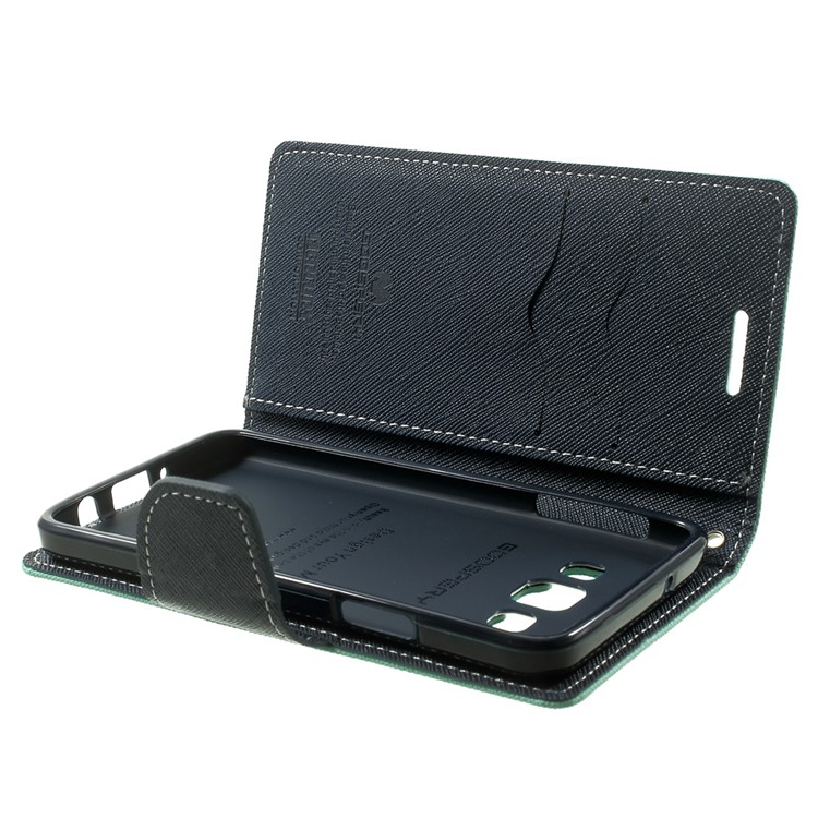 Mercury GOOSPERY for Samsung Galaxy A3 SM-A300F Fancy Diary Wallet Leather Skin Case - Cyan-9