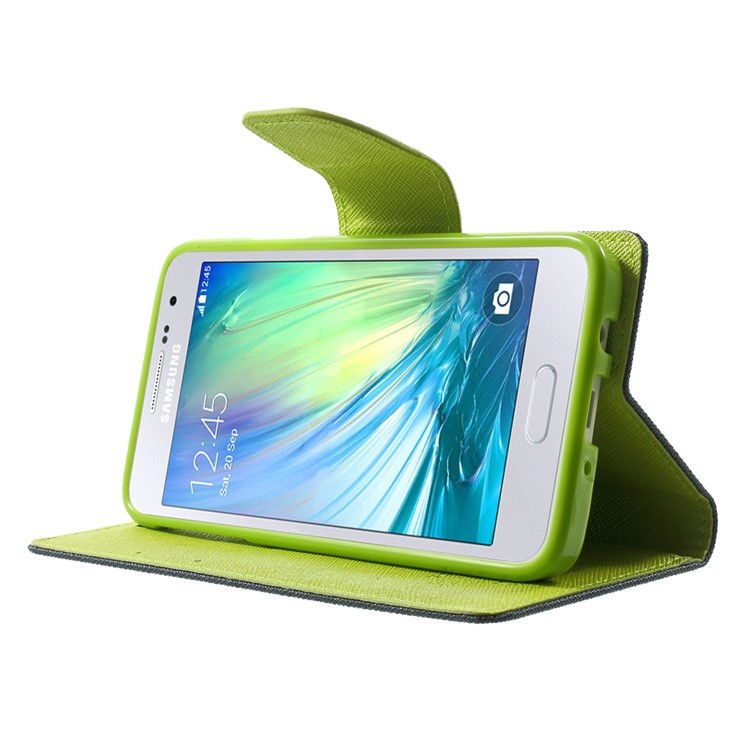 Mercury GOOSPERY for Samsung Galaxy A3 SM-A300F Fancy Diary Wallet Leather Stand Cover - Blue-3