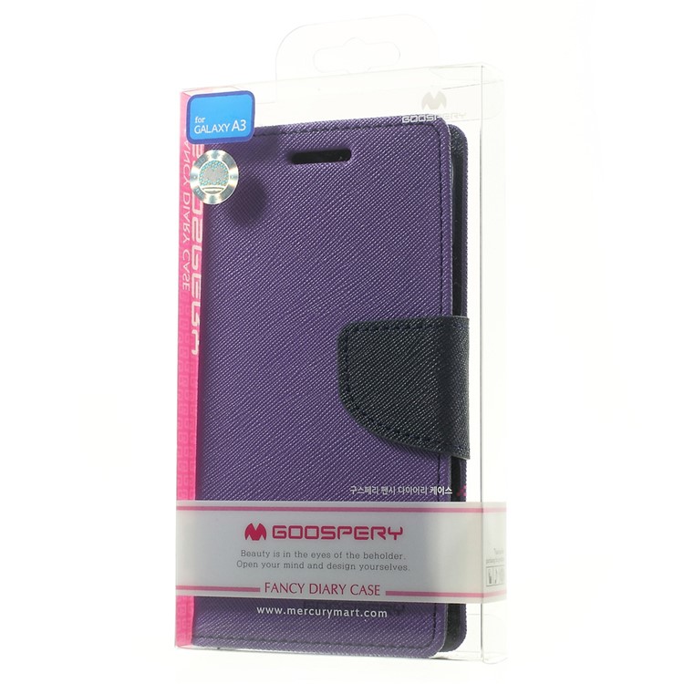 Mercury GOOSPERY Fancy Diary Leather Case Accessory for Samsung Galaxy A3 SM-A300F - Purple-10
