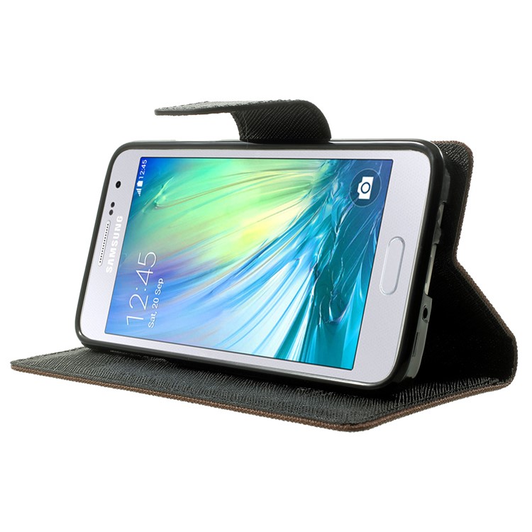 Mercury GOOSPERY Fancy Diary Leather Cover Wallet for Samsung Galaxy A3 SM-A300F - Brown-3