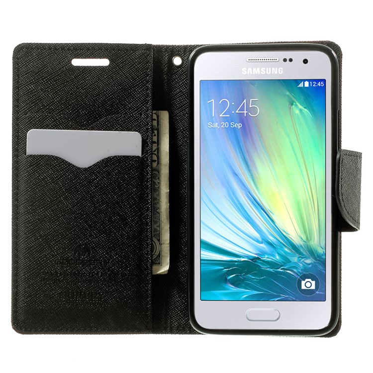 Mercury GOOSPERY Fancy Diary Leather Cover Wallet for Samsung Galaxy A3 SM-A300F - Brown-5