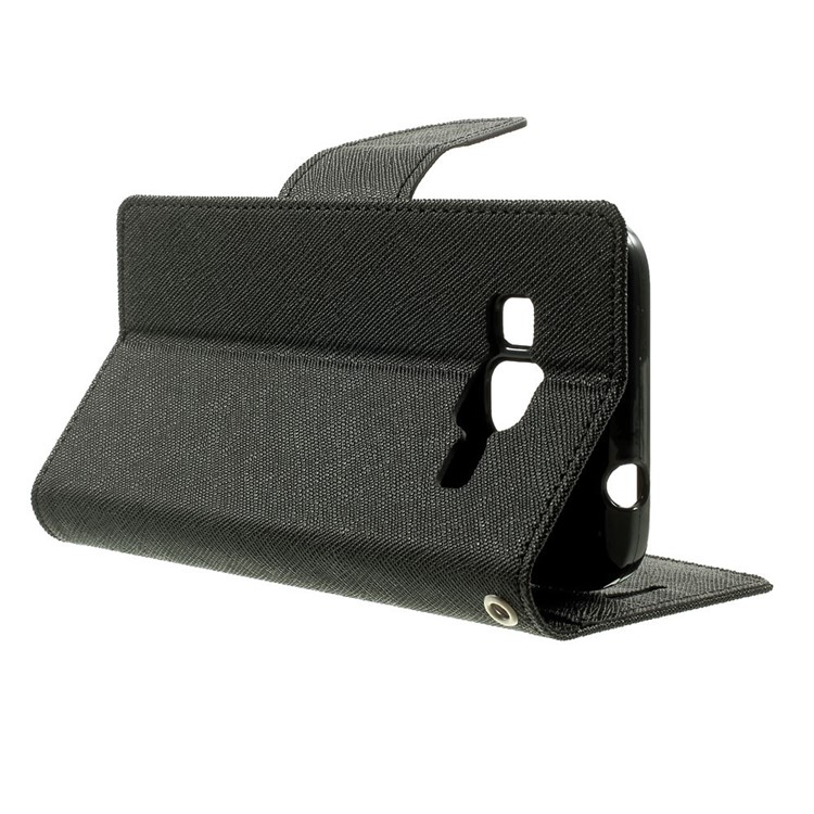 Mercury GOOSPERY Fancy Diary Leather Wallet Cover for Samsung Galaxy Core Prime SM-G360 - Black-3