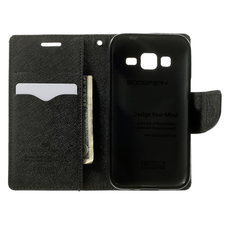 Mercury GOOSPERY Fancy Diary Leather Wallet Cover for Samsung Galaxy Core Prime SM-G360 - Black-4