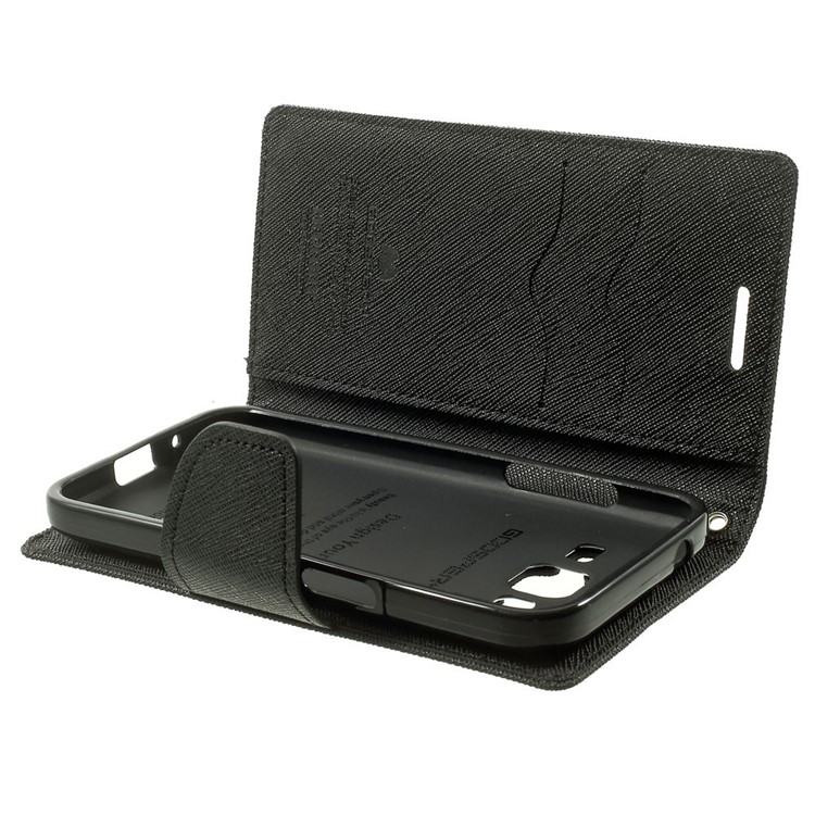 Mercury GOOSPERY Fancy Diary Leather Wallet Cover for Samsung Galaxy Core Prime SM-G360 - Black-9