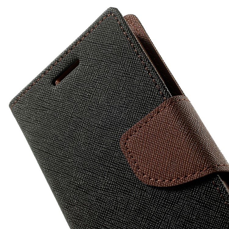 Mercury GOOSPERY Fancy Diary Leather Wallet Cover for Samsung Galaxy Core Prime SM-G360 - Brown / Black-7