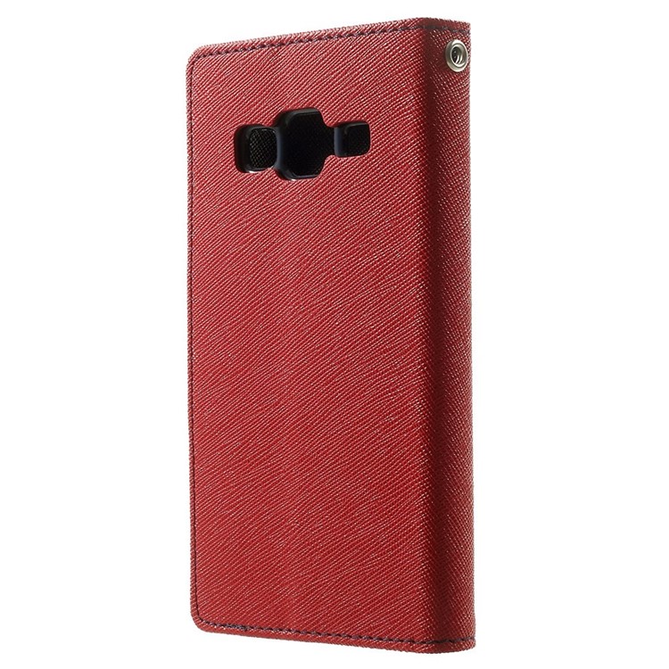 Mercury GOOSPERY Fancy Diary Leather Wallet Cover for Samsung Galaxy Core Prime SM-G360 - Red-2