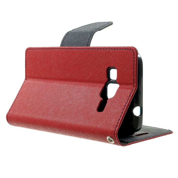 Mercury GOOSPERY Fancy Diary Leather Wallet Cover for Samsung Galaxy Core Prime SM-G360 - Red-3