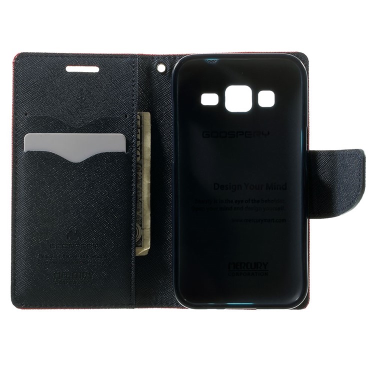 Mercury GOOSPERY Fancy Diary Leather Wallet Cover for Samsung Galaxy Core Prime SM-G360 - Red-4