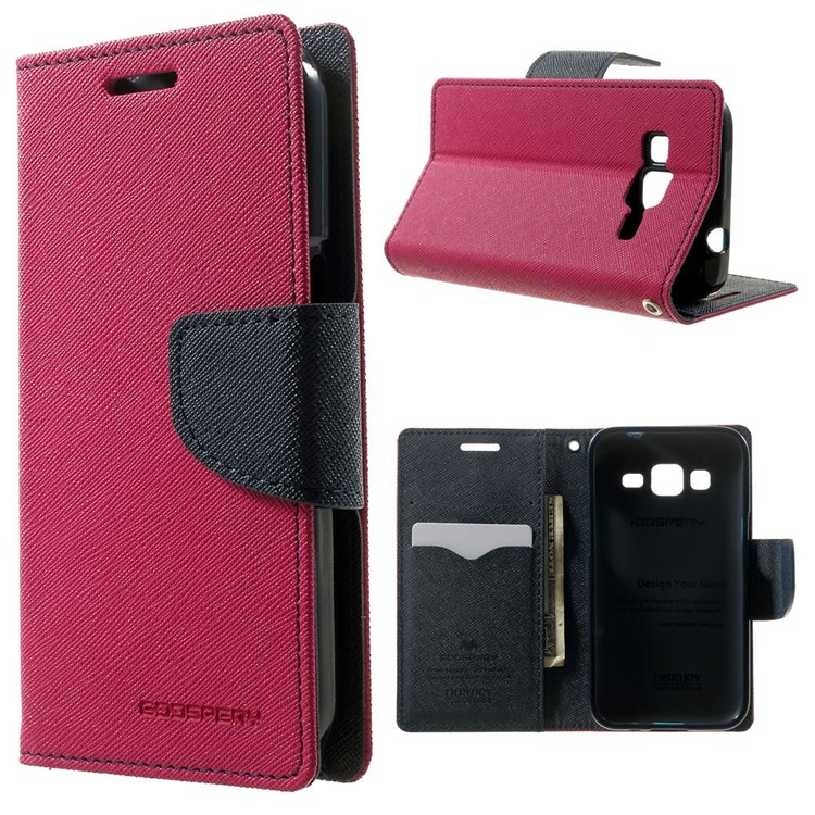 Mercury GOOSPERY Fancy Diary Leather Wallet Case for Samsung Galaxy Core Prime SM-G360 - Rose-1