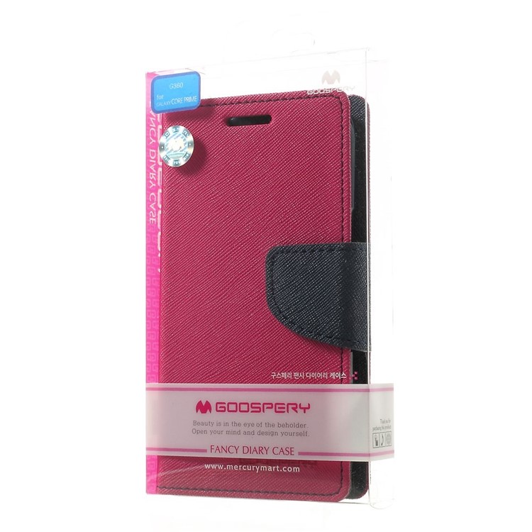 Mercury GOOSPERY Fancy Diary Leather Wallet Case for Samsung Galaxy Core Prime SM-G360 - Rose-10