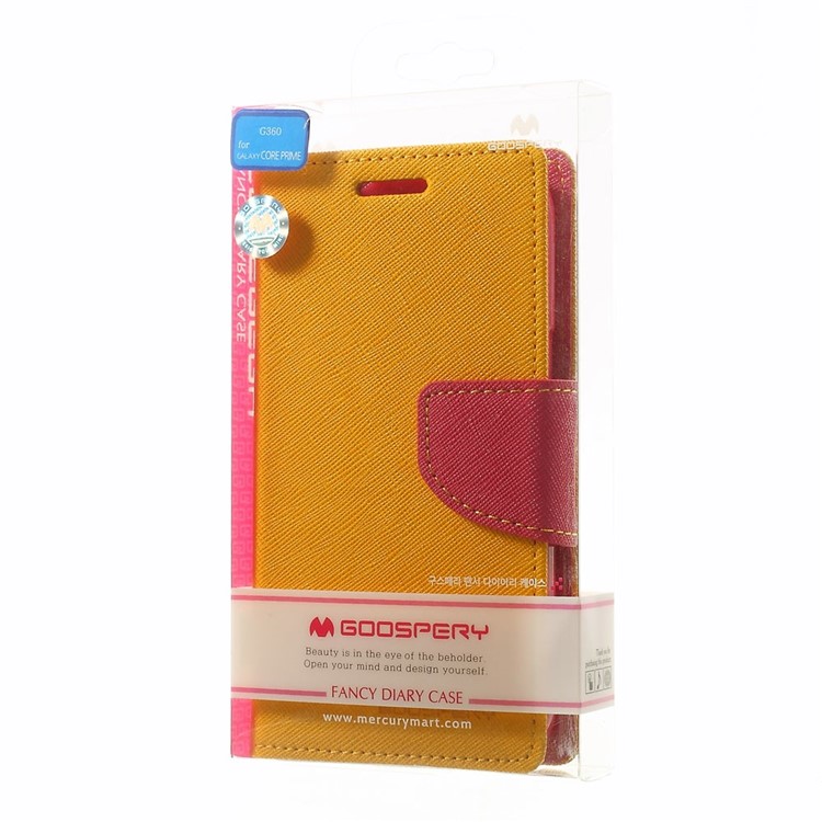 Mercury GOOSPERY Fancy Diary Leather Wallet Case for Samsung Galaxy Core Prime SM-G360 - Orange-10