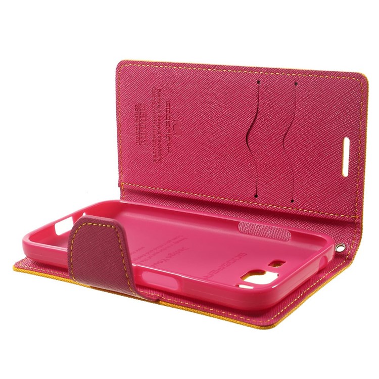 Mercury GOOSPERY Fancy Diary Leather Wallet Case for Samsung Galaxy Core Prime SM-G360 - Orange-9