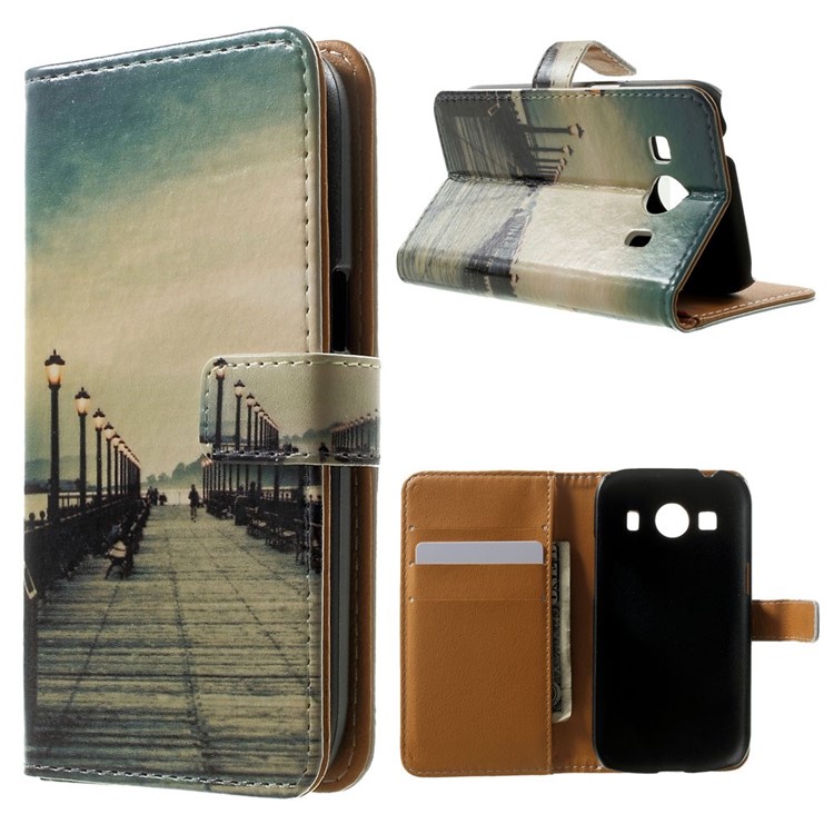 Wallet Leather Case for Samsung Galaxy Ace 4 SM-G357FZ / Ace Style LTE G357 - Bridge & Passerby-1