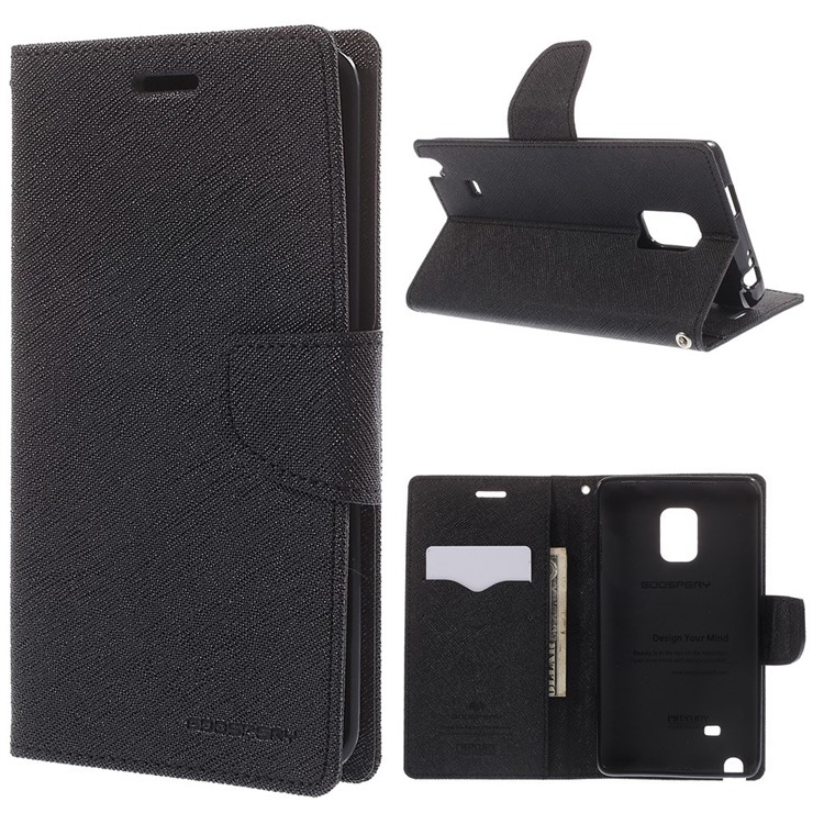 MERCURY Goospery Fancy Diary for Samsung Galaxy Note Edge SM-N915A SM-N915V Wallet Leather Stand Case - Black-1