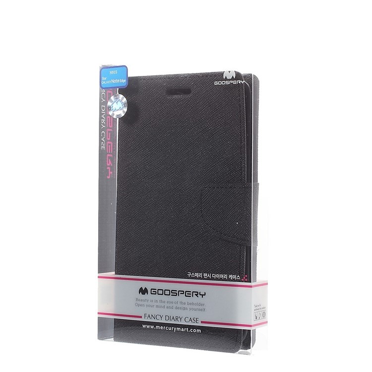 MERCURY Goospery Fancy Diary for Samsung Galaxy Note Edge SM-N915A SM-N915V Wallet Leather Stand Case - Black-10