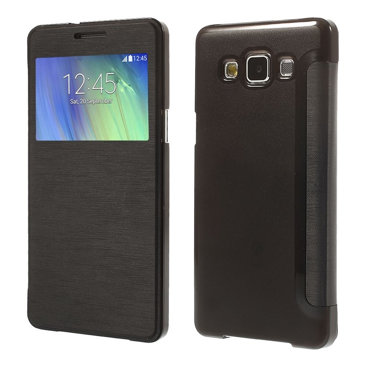 View Window Folio Leather Case for Samsung Galaxy A5 SM-A500F - Black-1
