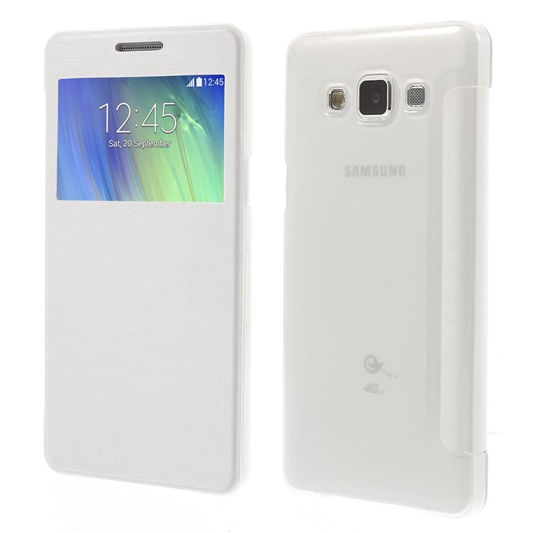 View Window Leather Case for Samsung Galaxy A5 SM-A500F - White-1