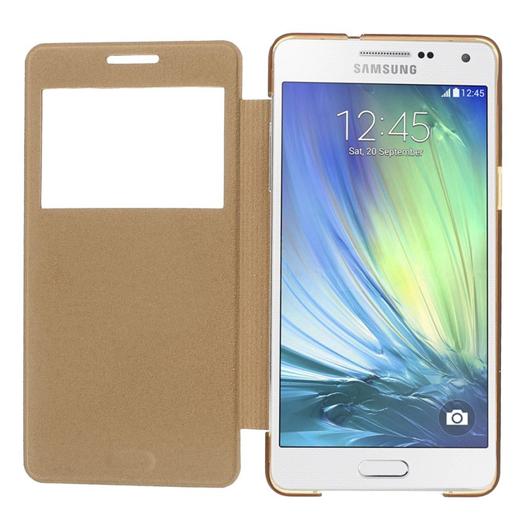 View Window Folio Leather Cover for Samsung Galaxy A5 SM-A500F - Gold-3