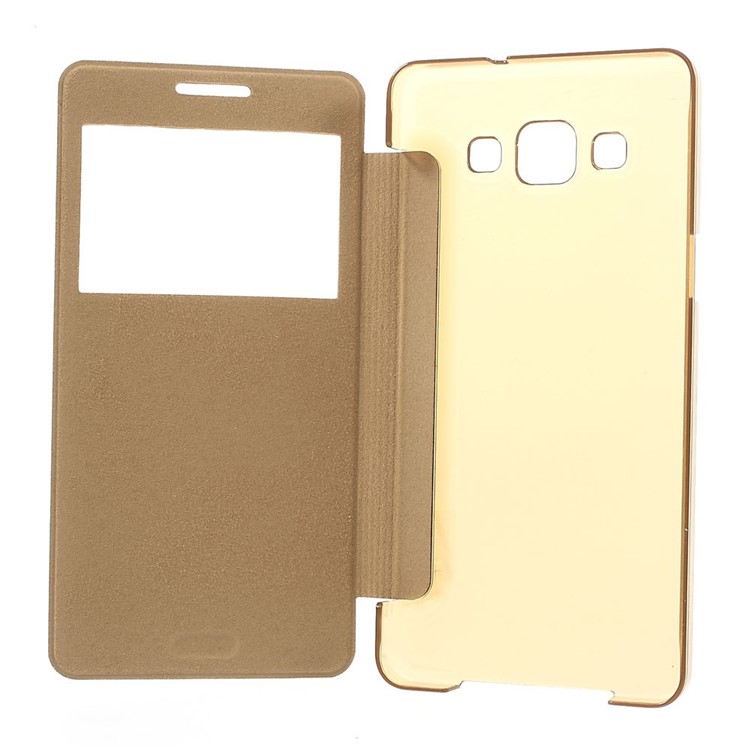 View Window Folio Leather Cover for Samsung Galaxy A5 SM-A500F - Gold-6