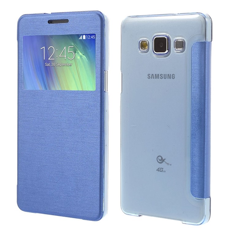 View Window Leather Shell for Samsung Galaxy A5 SM-A500F - Blue-1