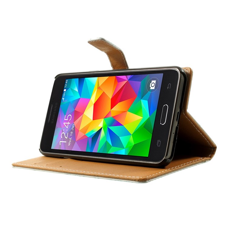 Folio Wallet Leather Stand Case for Samsung Galaxy Grand Prime SM-G530H - Laces & Crown-3
